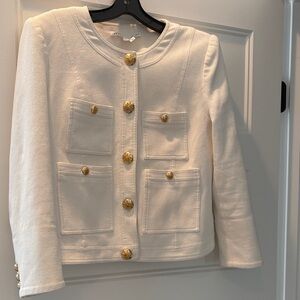 Veronica Beard Cream Blazer with Gold Buttons